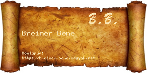 Breiner Bene névjegykártya